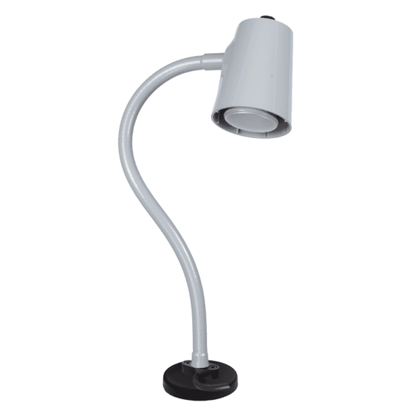 Grey lamp on magnetic base flex arm